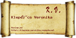 Klepács Veronika névjegykártya